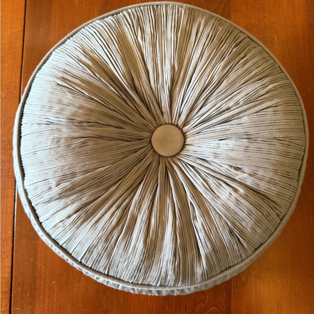 Elegant Gray Round Accent Pillow